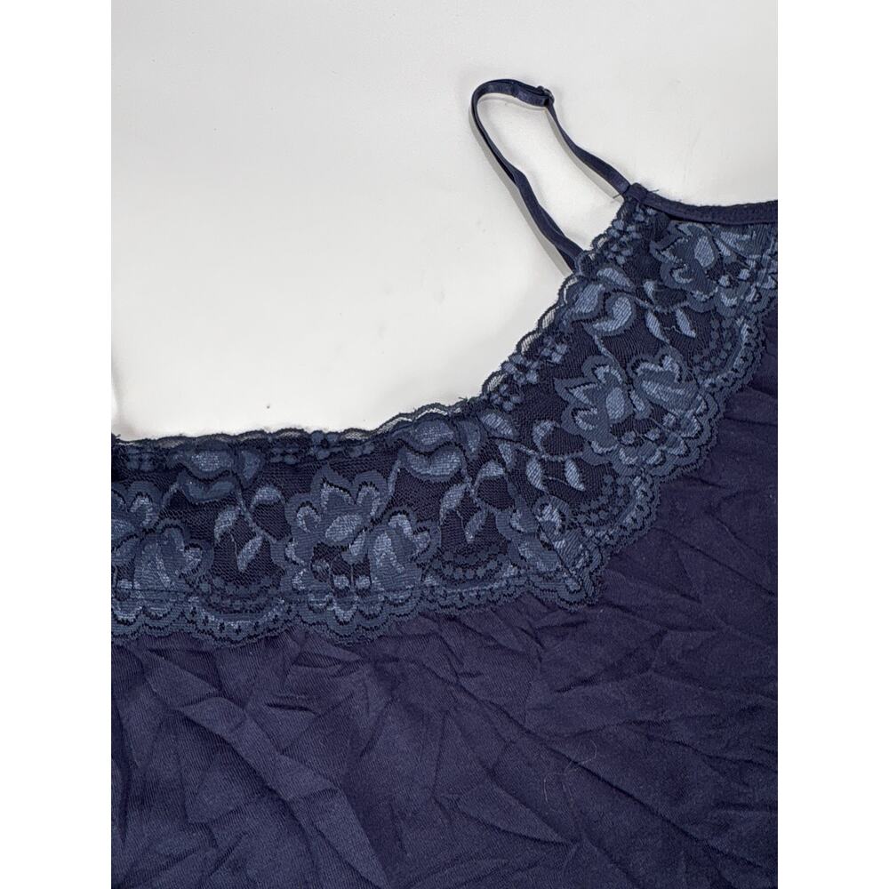 Maurices Lace Trim Crinkle Cami Tank Top Blue SMALL Layering Fairy Romantic Y2K - Picture 2 of 7